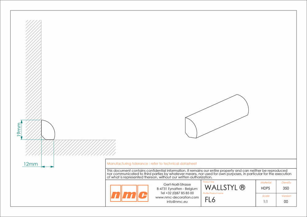 Wandleiste NMC FL6-2M _L Noel Marquet Flachprofil 2 m Leiste-x13-FL6-2M.1M