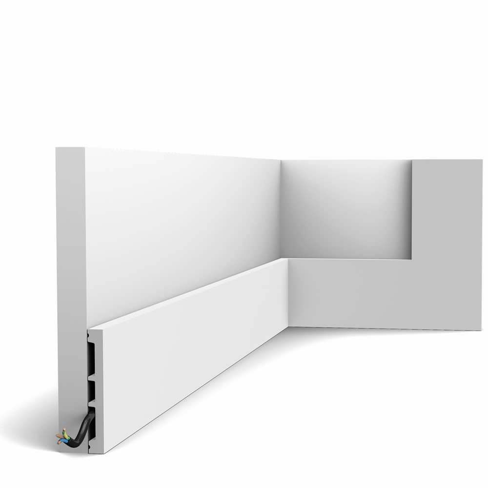 Fußleiste SX163-Ral-9003 Stuckleiste weiß lackiert Orac Decor Square