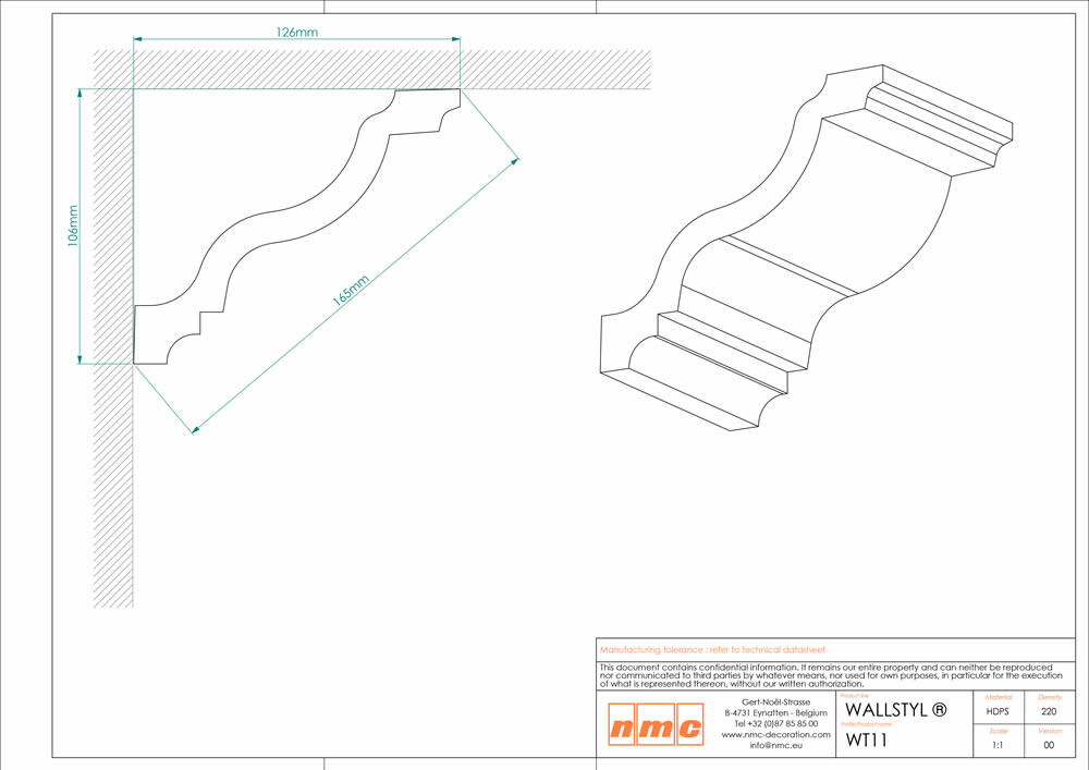 Deckenleiste NMC WT11 _L Noel Marquet Stuckleiste-x13-WT11.1M